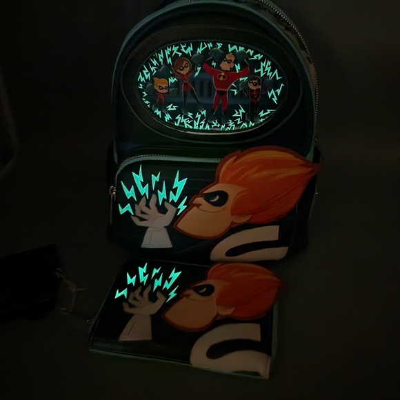 Loungefly Disney Pixar Moments Incredibles Syndrome Mini Backpack with wallet - Picture 10 of 10